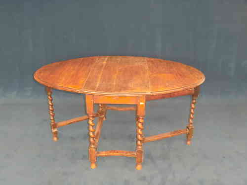 Englischer Gateleg Tisch Eiche oval zweiseitig klappbar ca 150cm x 104cm Höhe 70cm